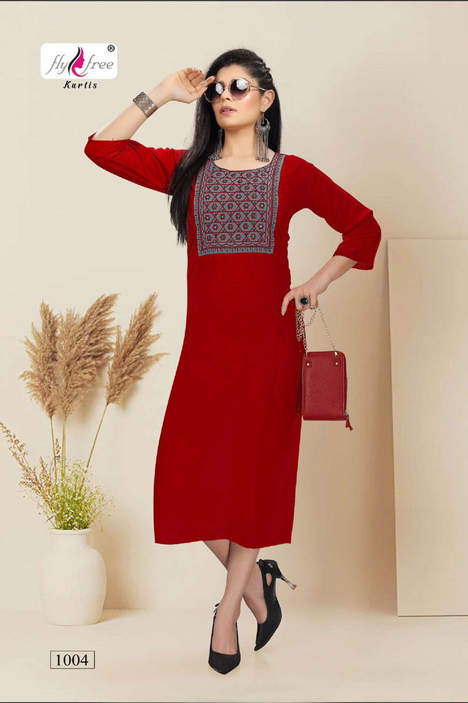 Fly Free Ignite New Fancy Wear Rayon Designer Kurti Collection